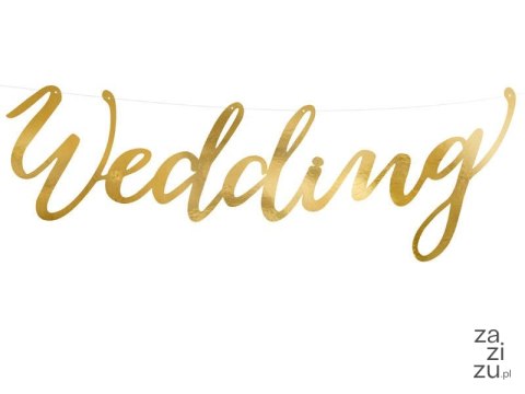 Baner Wedding złoty 16,5 x 45cm | GRL38-019 Baner Wedding złoty 16,5 x 45cm | GRL38-019