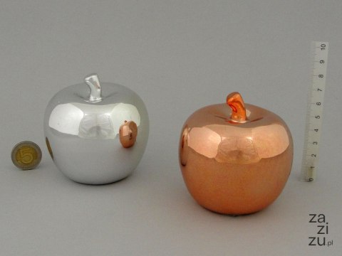 Jabłko 6szt. ceramiczne 8x8cm SREBRO/RÓŻOWE ZŁOTO Jabłko 6szt. ceramiczne 8x8cm SREBRO/RÓŻOWE ZŁOTO