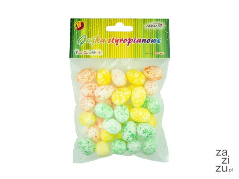 Jajka styropianowe kolorowe nakrapiane, wys. 2,5 cm 36 szt. | WPJ-7484 Jajka styropianowe kolorowe nakrapiane, wys. 2,5 cm 36 szt. | WPJ-7484