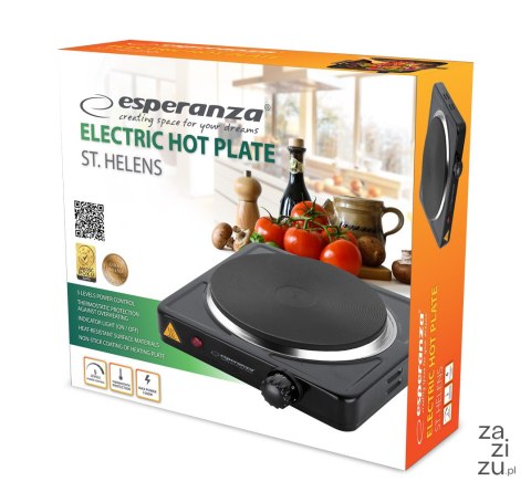 Kuchenka elektryczna czarna ST. HELENS ESPERANZA EKH003K Kuchenka elektryczna czarna ST. HELENS ESPERANZA EKH003K