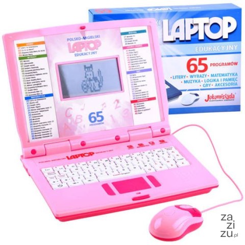 Laptop edukacyjny polsko angielski 65 funkcji różowy Z3321 Laptop edukacyjny polsko angielski 65 funkcji różowy Z3321