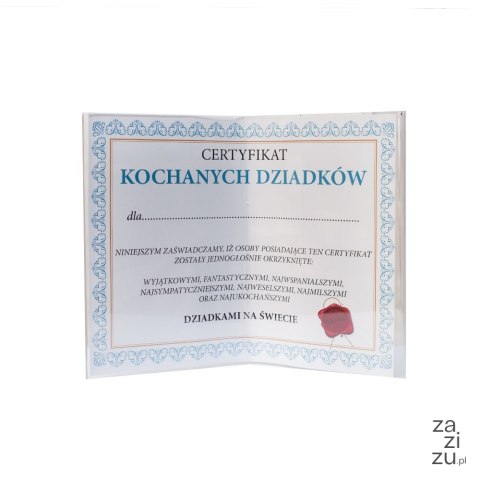 Ramka plexi podwójna certyfikat Kochanych Dziadków Ramka plexi podwójna certyfikat Kochanych Dziadków
