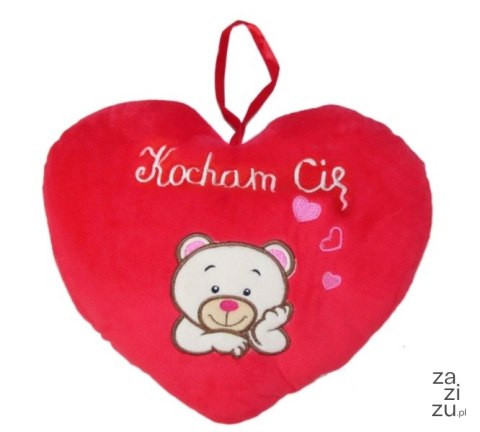 Serce pluszowe z misiem Kocham Cię 25cm | S1592 Serce pluszowe z misiem Kocham Cię 25cm | S1592