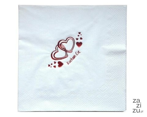 Serwetka 33x33cm Kocham Cię serca - biały 20szt SW-0001 Serwetka 33x33cm Kocham Cię serca - biały 20szt SW-0001