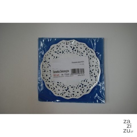 Serwetka biała 11cm papierowa 50szt. ażurowa 7079 Serwetka biała 11cm papierowa 50szt. ażurowa 7079