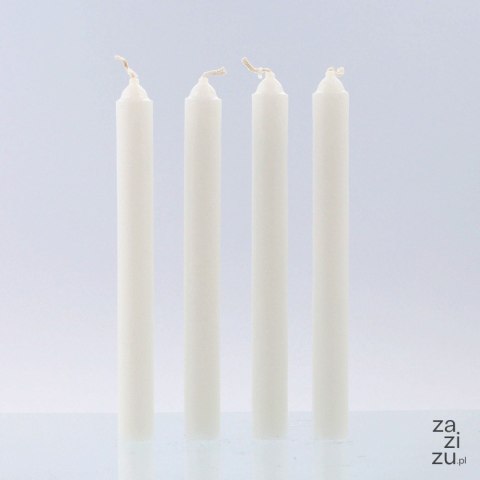 Świeca stołowa biała długa 20 cm - 10szt. Świeca stołowa biała długa 20 cm - 10szt.