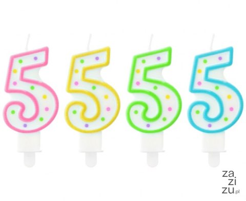 Świeczka cyferka kropeczki "5" | PF-SCK5 Świeczka cyferka kropeczki "5" | PF-SCK5