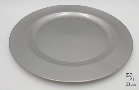 Talerz plastikowy fi-24 srebrny 12szt 34-44 Talerz plastikowy fi-24 srebrny 12szt 34-44
