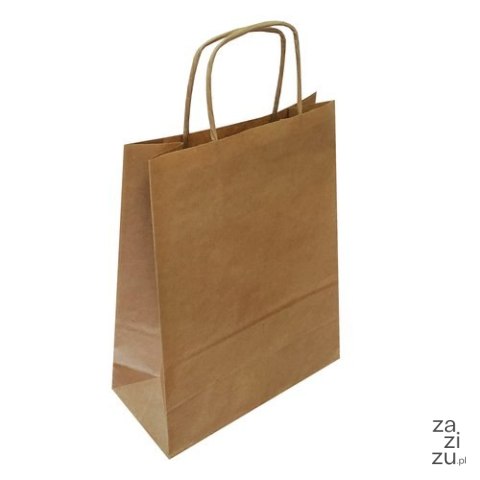 Torba 25szt. papierowa ze skręcanym uchytem szara 24x10x32 Torba 25szt. papierowa ze skręcanym uchytem szara 24x10x32