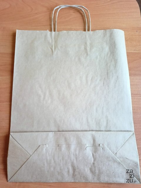 Torba 25szt. papierowa ze skręcanym uchytem szara 24x10x32 Torba 25szt. papierowa ze skręcanym uchytem szara 24x10x32