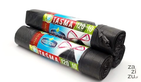 Worki na śmieci z taśmą ściągającą 120l 10szt. Worki na śmieci z taśmą ściągającą 120l 10szt.