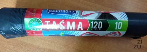 Worki na śmieci z taśmą ściągającą 120l 10szt. Worki na śmieci z taśmą ściągającą 120l 10szt.