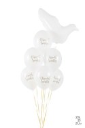 Balony 30 cm, Chrzest Święty, Pastel Pure White 6szt. SB14P-309-008-6 SB14P-309-008-6