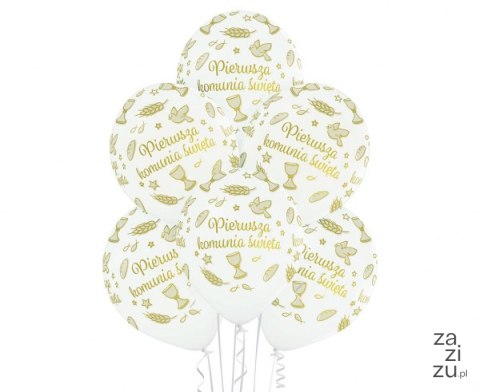 Balony Pierwsza Komunia Święta 30cm 6 szt. | BN06-756 Balony Pierwsza Komunia Święta 30cm 6 szt. | BN06-756