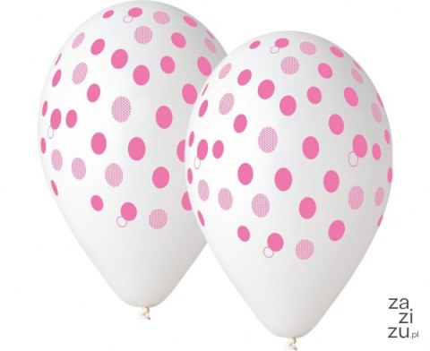 Balony premium różowe GROSZKI 12 cali 5 szt. Balony premium różowe GROSZKI 12 cali 5 szt.