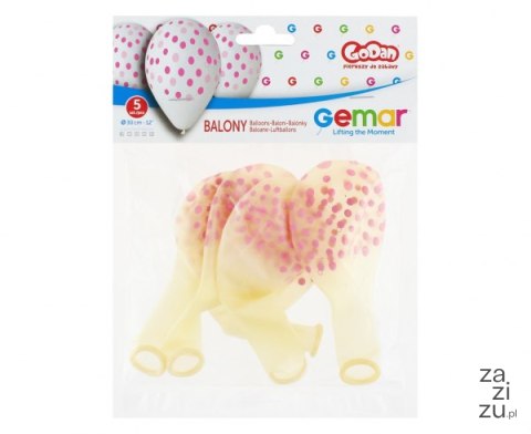 Balony premium różowe GROSZKI 12 cali 5 szt. Balony premium różowe GROSZKI 12 cali 5 szt.