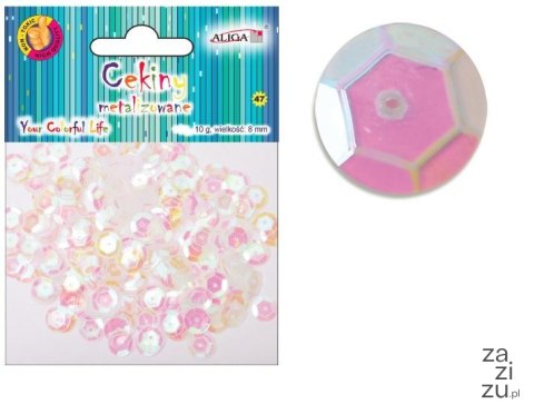 Cekiny 12szt metalizowane BIAŁE 8mm 10g | MT-0209 Cekiny 12szt metalizowane BIAŁE 8mm 10g | MT-0209