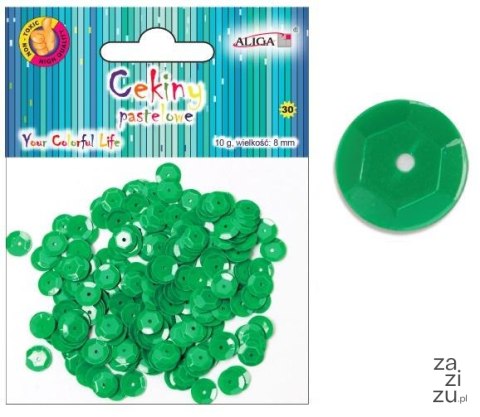 Cekiny 12szt pastelowe C. ZIELONE 8mm 10g | WMT-106 Cekiny 12szt pastelowe C. ZIELONE 8mm 10g | WMT-106