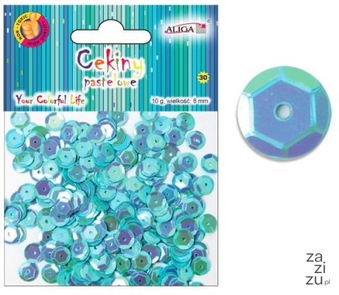 Cekiny 12szt pastelowe NIEBIESKIE 8mm 10g | WMT-110 Cekiny 12szt pastelowe NIEBIESKIE 8mm 10g | WMT-110