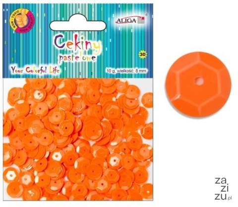 Cekiny 12szt pastelowe POMARAŃCZOWE 8mm 10g | WMT-107 Cekiny 12szt pastelowe POMARAŃCZOWE 8mm 10g | WMT-107