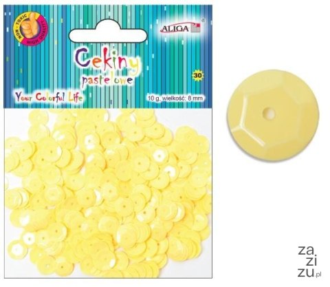 Cekiny pastelowe ŻÓŁTE 8mm 10g | WMT-104 12szt Cekiny pastelowe ŻÓŁTE 8mm 10g | WMT-104 12szt