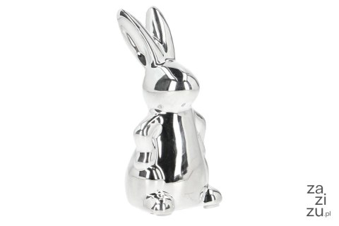 Figurka 12szt. ceramiczna królik srebro 4,7x4,6x9,6cm Figurka 12szt. ceramiczna królik srebro 4,7x4,6x9,6cm