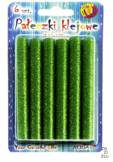 Klej do pistoletu 6szt. 11x100mm zielony Klej do pistoletu 6szt. 11x100mm zielony
