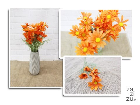 Kwiat 10szt sztuczny stokrotka 5-kwiatowa średnia 6 cm na jednej łodydze 60 cm - mix kolorów Kwiat 10szt sztuczny stokrotka 5-kwiatowa średnia 6 cm na jednej łodydze 60 cm - mix kolorów