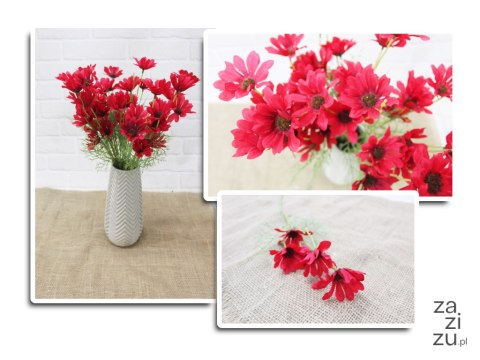Kwiat 10szt sztuczny stokrotka 5-kwiatowa średnia 6 cm na jednej łodydze 60 cm - mix kolorów Kwiat 10szt sztuczny stokrotka 5-kwiatowa średnia 6 cm na jednej łodydze 60 cm - mix kolorów