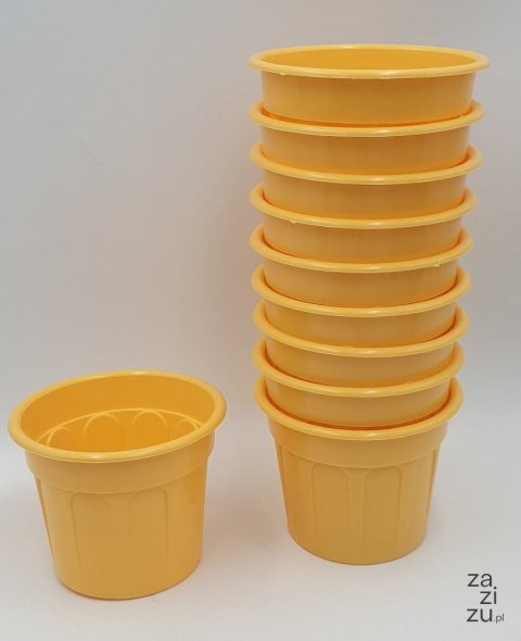 Osłonka / doniczka 10szt. CARO 11cm ŻÓŁTA Osłonka / doniczka 10szt. CARO 11cm ŻÓŁTA