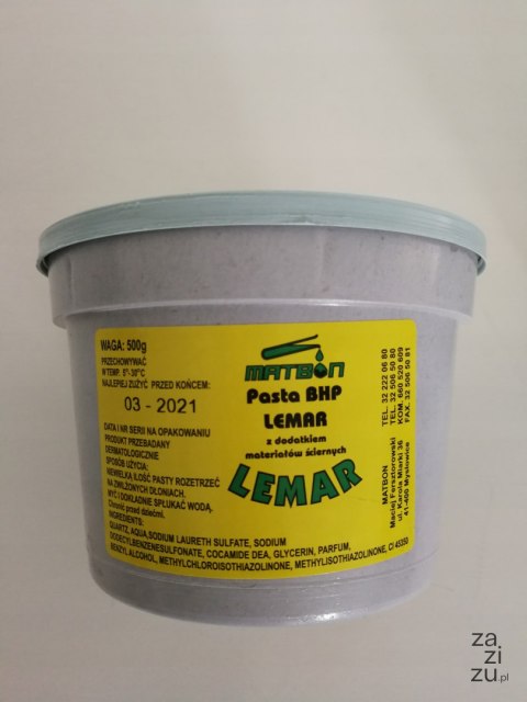 Pasta BHP do rąk 500 g Pasta BHP do rąk 500 g