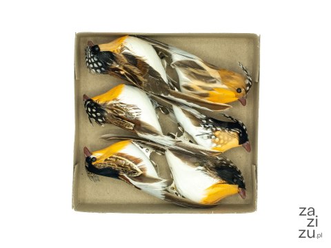 Ptaszki dekoracyjne 6szt. 12cm | PTD-6128 Ptaszki dekoracyjne 6szt. 12cm | PTD-6128