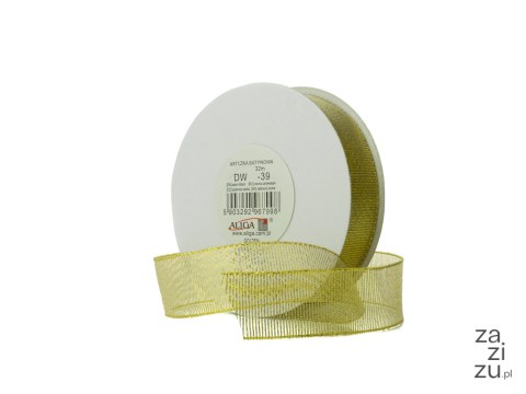 Wstążka brokatowa złota 25mm x 32m 4szt. | DW25-39 Wstążka brokatowa złota 25mm x 32m 4szt. | DW25-39