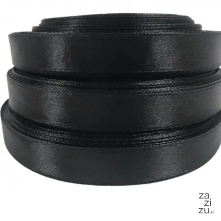 Wstążka satynowa czarna 12 mm x 32m 4szt. | AX12-54 Wstążka satynowa czarna 12 mm x 32m 4szt. | AX12-54