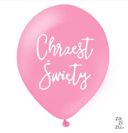 Balony 12' na hel CHRZEST ŚWIĘTY różowe 100szt. | 400818