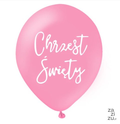 Balony 12' na hel CHRZEST ŚWIĘTY różowe 100szt. | 400818 Balony 12' na hel CHRZEST ŚWIĘTY różowe 100szt. | 400818