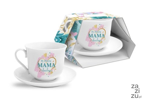 Filiżanka ze spodkiem 400ml Po prostu mama idealna Filiżanka ze spodkiem 400ml Po prostu mama idealna