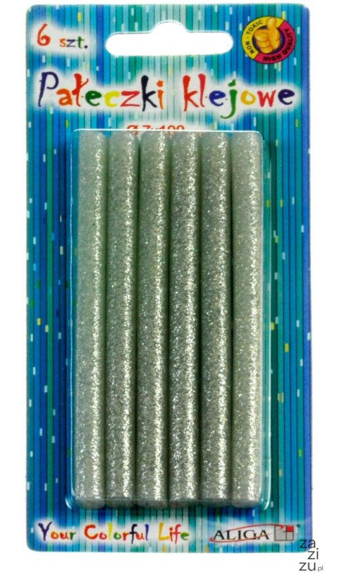 Klej do pistoletu 6szt. 7x100mm srebrny | JB07-SR Klej do pistoletu 6szt. 7x100mm srebrny | JB07-SR