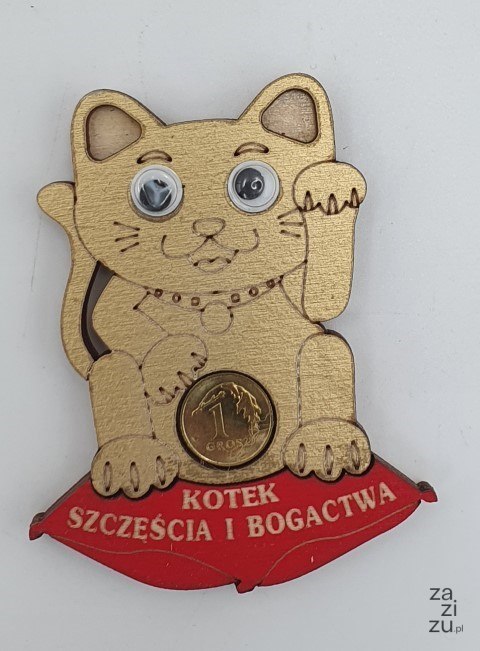 Magnes na lodówkę - kotek szczęścia i bogactwa 8 x 6,5 cm NR140 Magnes na lodówkę - kotek szczęścia i bogactwa 8 x 6,5 cm NR140