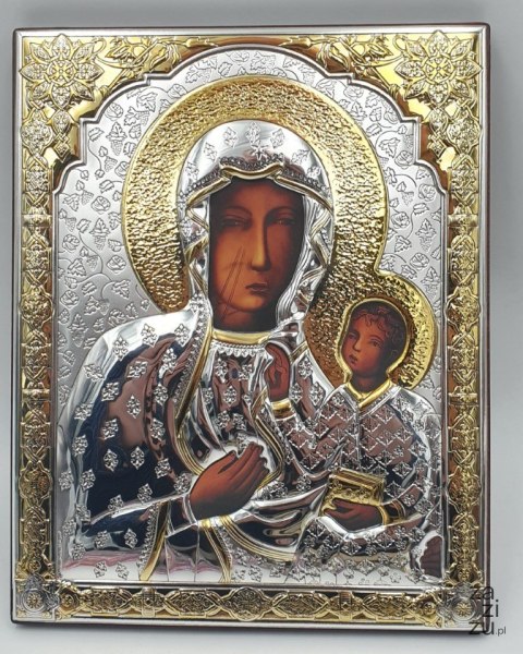 Obraz ikona ryngraf silver 23 x 18 cm Matka Boska Częstochowska Obraz ikona ryngraf silver 23 x 18 cm Matka Boska Częstochowska
