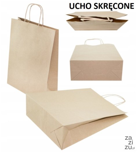 Torba papierowa 25szt. skr. rączka szara 18x8x21cm Torba papierowa 25szt. skr. rączka szara 18x8x21cm