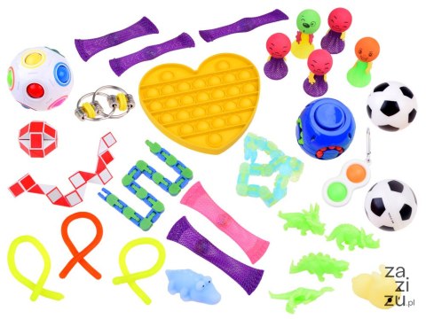 Zabawki 30 elementów Fidget Gadżety antystresowe Pop it ZA3987 Zabawki 30 elementów Fidget Gadżety antystresowe Pop it ZA3987