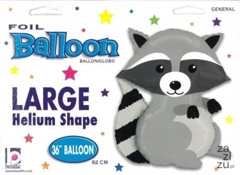 Balon foliowy szop pracz leśny 91 cm Balon foliowy szop pracz leśny 91 cm