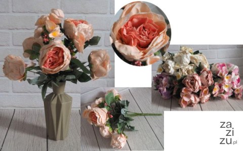 Bukiet sztuczny PIWONIE 9 kwiatów wys. 46 cm, kwiat 9 cm EK-110 Bukiet sztuczny PIWONIE 9 kwiatów wys. 46 cm, kwiat 9 cm EK-110