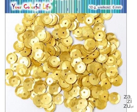 Cekiny 12szt złote pastel 8mm/10g WMT-113 Cekiny 12szt złote pastel 8mm/10g WMT-113