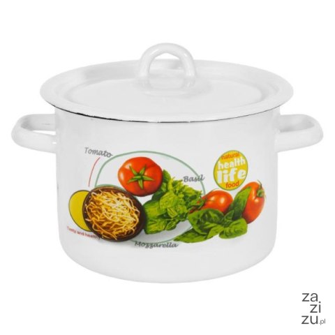 Garnek emaliowany z pokrywką 2l/16cm MOZZARELLA Garnek emaliowany z pokrywką 2l/16cm MOZZARELLA