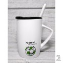 Kubek ceramiczny z przykrywką i łyżeczką 12-SH57
