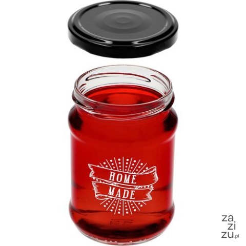 Słoik 250 ml z nadrukiem „Home made" i zakrętką fi66/4 - 3szt. Słoik 250 ml z nadrukiem „Home made" i zakrętką fi66/4 - 3szt.