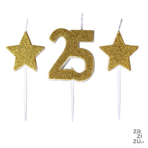 Świeczki urodzinowe 3szt. 25 | SH-588-25 Świeczki urodzinowe 3szt. 25 | SH-588-25