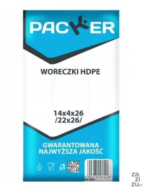 Woreczki torebki HDPE packer 22×26 14/4/26 Woreczki torebki HDPE packer 22×26 14/4/26
